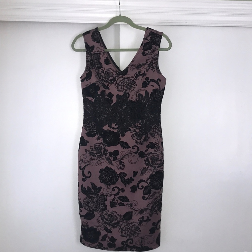 Black and purple floral dress NWT